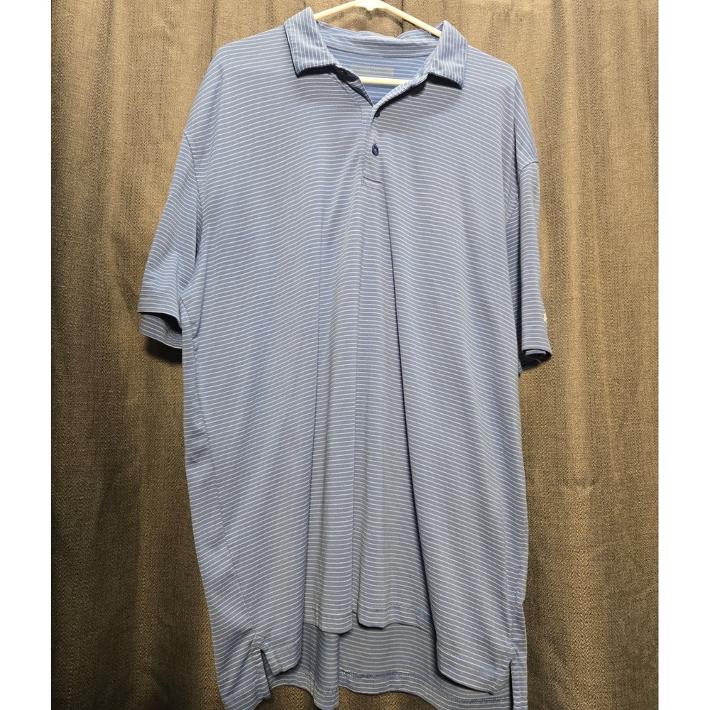 Callaway Golf Polo Shirt Striped‎ Short Sleeve Athletic Blue Mens Size XL